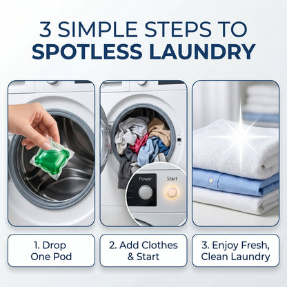 Laundry Pods – All-in-1 Stain Removal, Brightening, Softening & Fresh Aroma